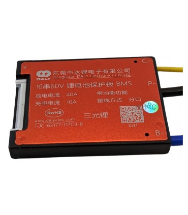 Плата защиты заряда разряда BMS Daly Li-Ion 60V 40A 16S 80*60*12mm (17168)