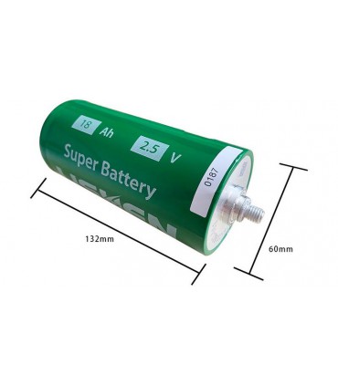 Аккумулятор литий титанат Lishen LTO UUR60144TA 2.5V 0.2mR 18Ah (17191)