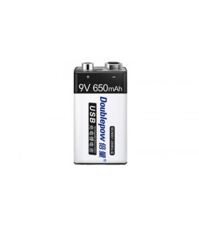 Крона перезаряжаема от micro usb Doublepow Li-Ion 9V 650mAh (17291)