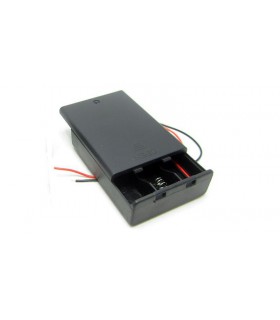 Холдер бокс для аккумуляторов батареек 3*AA 3*14500 с крышкой (15449)