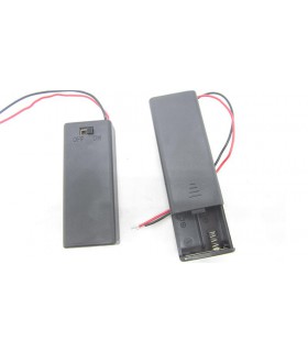 Холдер бокс для аккумуляторов батареек 2*AAA 2*10440 с крышкой (15452)