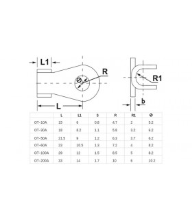 Медная клемма контактная OT100A 100A (14318)