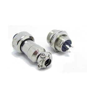 Разъем цилиндрический GX12-5 приборное гнездо и штекер на провод (15102)