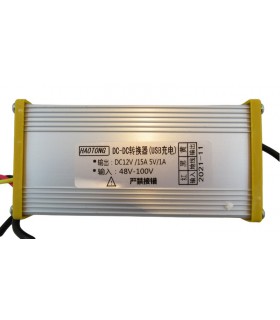 Преобразователь для электромобиля in 48-100V out 12V 15A USB 5V 1A (18416)