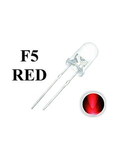 Светодиод F5 3V 5mm красный прозрачный (15332)