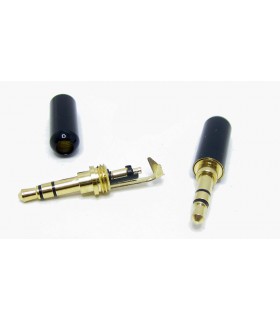 Аудио штекер медный позолоченный стерео 3.5мм mini jack 24K (16348)