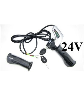 Комплект ручка газа с индикатором заряда и замком зажигания 24V (15192)