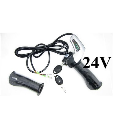 Комплект ручка газа с индикатором заряда и замком зажигания 24V (15192)