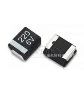 Танталовый конденсатор 6.3V 220uF 227 6V B3528 B черный размер 1210 (15756)