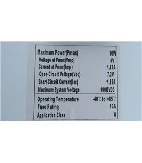 Солнечная панель поликристалл 10W 6V 35*25см (18914)