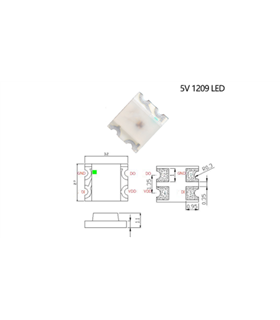 Светодиод управляемый 1206 1209 WS2812B 3227RGB 5V (18178)