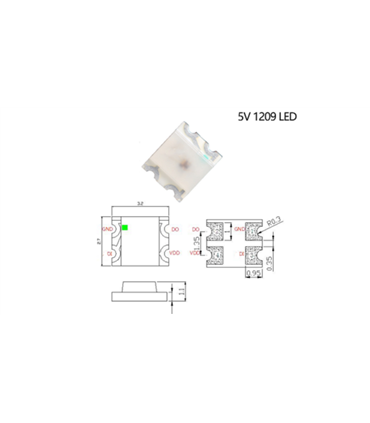 Светодиод управляемый 1206 1209 WS2812B 3227RGB 5V (18178)