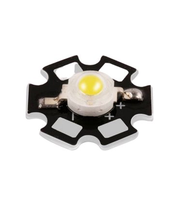 Светодиод LED на радиаторе 1W 3000-3200K теплый (17128)