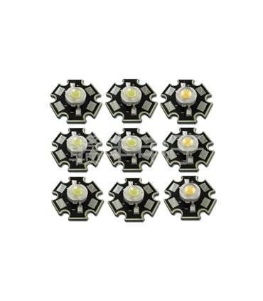 Светодиод LED на радиаторе 1W 3000-3200K теплый (17128)