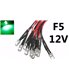 Светодиод LED F5 5мм 12V зеленый с проводом 18-20см (15859)