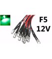 Светодиод LED F5 5мм 12V зеленый с проводом 18-20см (15859)