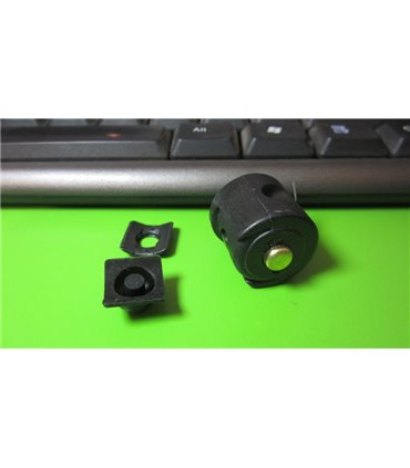 Кнопка для фонаря 22мм задний контакт с насадкой черная (12661)