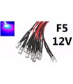 Светодиод LED F5 5мм 12V синий с проводом 18-20см (15858)