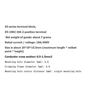 Клеммный блок клеммник X5 1002 10А X5 черный (16573)
