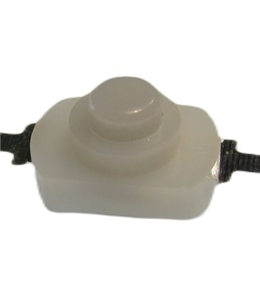 Кнопка фонарика белая с фиксацией 12*8*6мм. (19060)