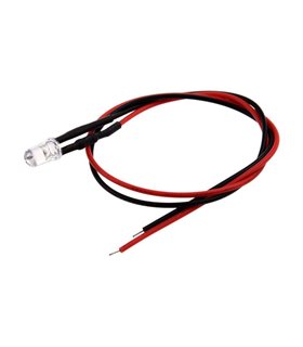 Светодиод LED F5 5мм 5V синий с проводом 18-20см (15851)