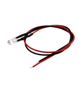 Светодиод LED F5 5мм 5V разноцветный с проводом 18-20см (15855)