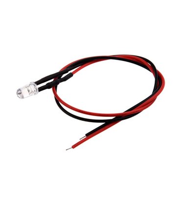 Светодиод LED F5 5мм 5V разноцветный с проводом 18-20см (15855)