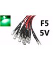 Светодиод LED F5 5мм 5V зеленый с проводом 18-20см (15852)