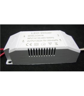 LED драйвер светодиодов 8-24W 300mA 24-72V (12356)
