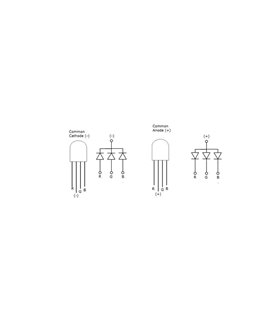 Трёхцветный светодиод RGB f5 5мм общий катод (10335)