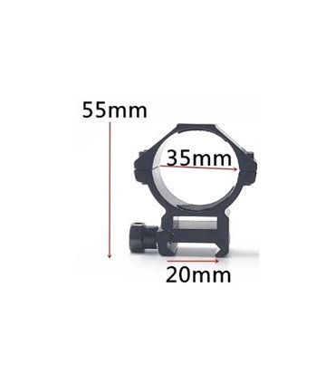 Кронштейн держатель для фонарика прицела алюминий 35мм пара (18906)