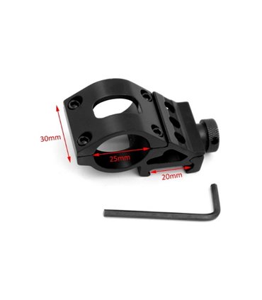 Зажим для фонаря из алюминия кронштейн под прицел T2008 25мм (18908)
