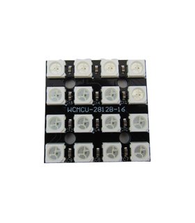 Светодиодный модуль RGB WS2812 5050 квадрат 16 диодов (17661)