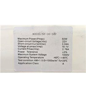 Солнечная панель гибкая 50W 18V 670*570мм (10017381)