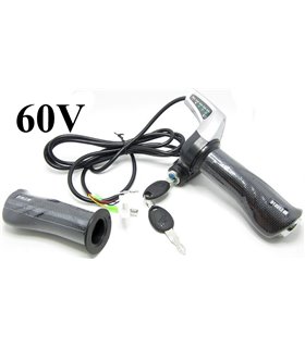 Комплект ручка газа с индикатором заряда и замком зажигания 60V (15195)