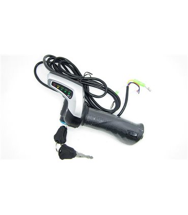 Комплект ручка газа с индикатором заряда и замком зажигания 60V (15195)