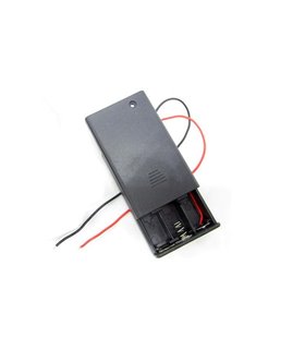 Холдер бокс для аккумуляторов батареек 3*AAA 3*10440 с крышкой (15453)