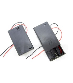 Холдер бокс для аккумуляторов батареек 3*AAA 3*10440 с крышкой (15453)