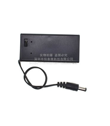 Батарейный бокс с крышкой и проводом для кроны 9V 5.5*2.1мм (18622)