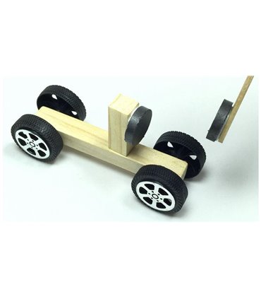 STEM-конструктор механическая движущейся тележка, приводимая в движение силой притяжения или отталкиванием магнитов (16467)