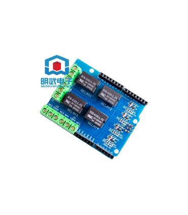 Модуль реле 4-канальный 5V плата расширения HIR-4102-L-5V для Arduino (17555)