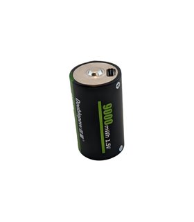 Аккумулятор R20 Doublepow заряд от micro usb Li-Ion 1.5V 9000mAh (17292)