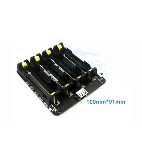 Держатель для четырех аккумуляторов 18650 v3 для Raspberry Pi 3 5V (17938)