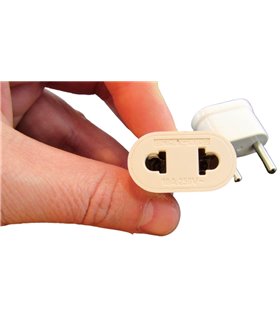 Переходник под евро для розетки белый 250V 10A (17394)