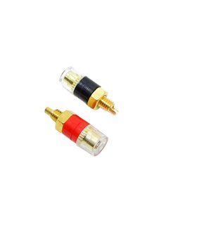 Пара клемм на приборный блок резьба 5.5мм красная и черная (16090)