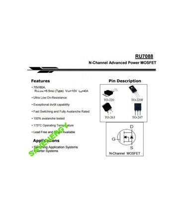 Регулятор напряжения RU7088R to 220 Mosfet (10344)