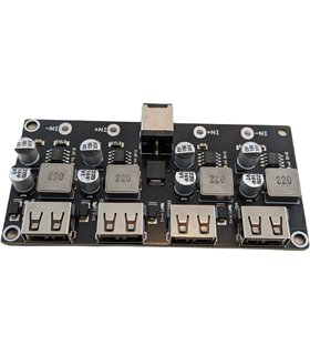 Модуль понижения напряжения DC QC2.0 QC3.0 4*USB DC 5.5*2.5мм 6-32V to 5V (19230) Модуль понижения напряжения DC QC2.0 QC3.0 4*USB DC 5.5*2.5мм 6-32V to 5V (19230)