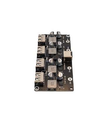 Модуль понижения напряжения DC QC2.0 QC3.0 4*USB DC 5.5*2.5мм 6-32V to 5V (19230)