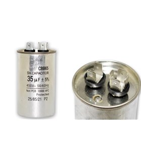 Конденсатор пусковой CBB65 35uF 450V (15457) Конденсатор пусковой CBB65 35uF 450V (15457)