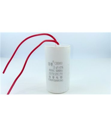 Пусковой конденсатор 3uf 450VAC CBB60 35*65мм (16916)